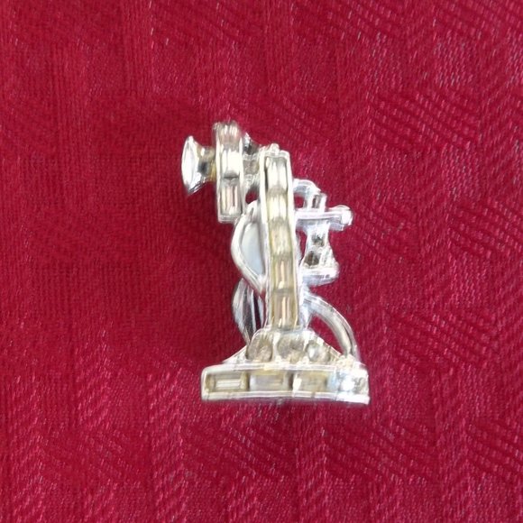 Vintage Kitsch Glam Old Fashion Candlestick Phone Clip On Rhinestone Earrings - Picture 3 of 4